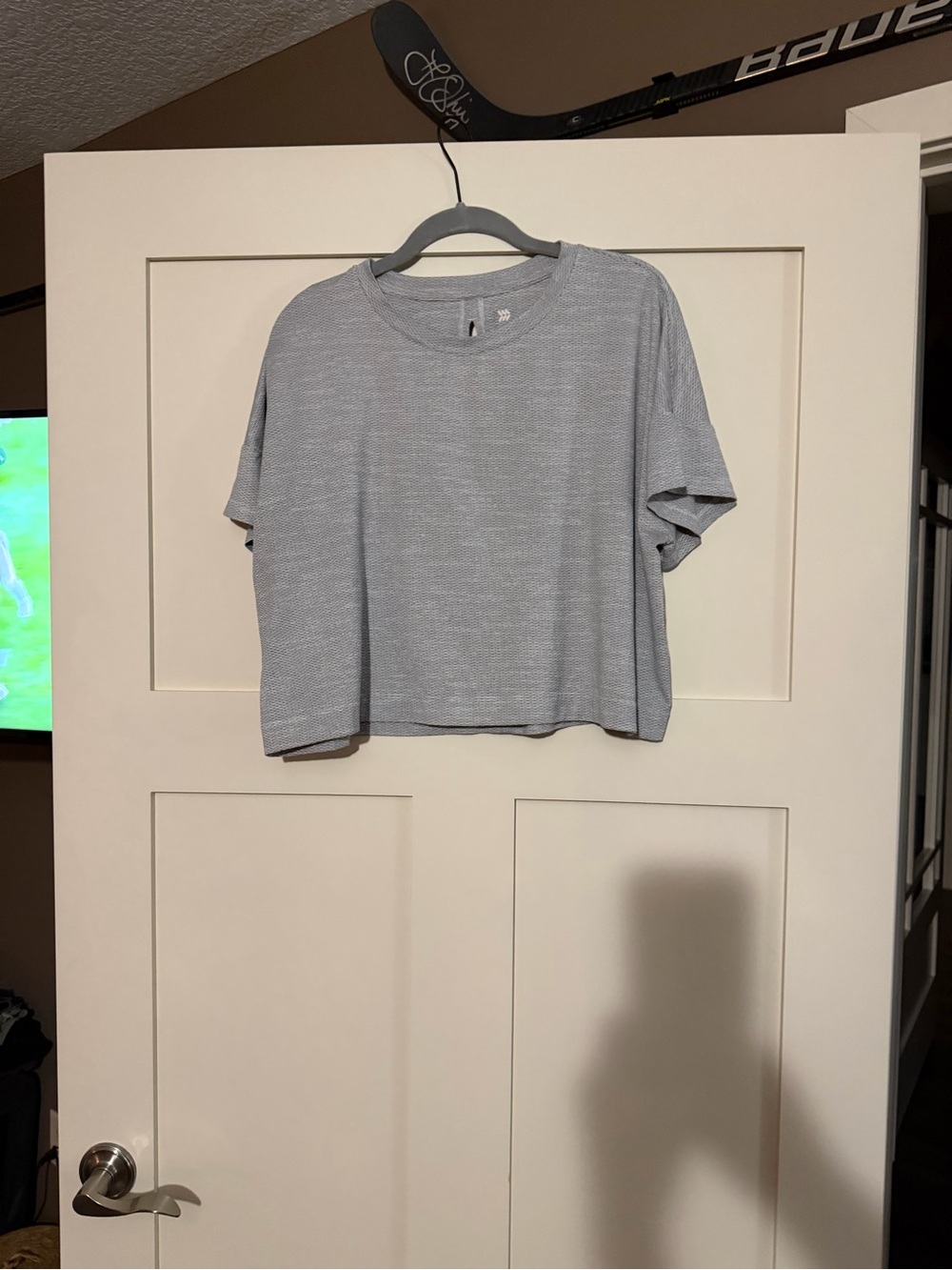 all in motion Light Gray Boxy Cropped Short Sleeve Top